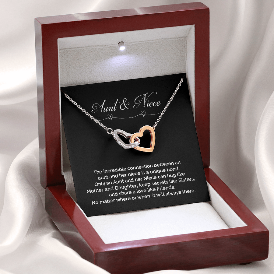 Gift For Niece-Unique Bond Interlocking Hearts Necklace