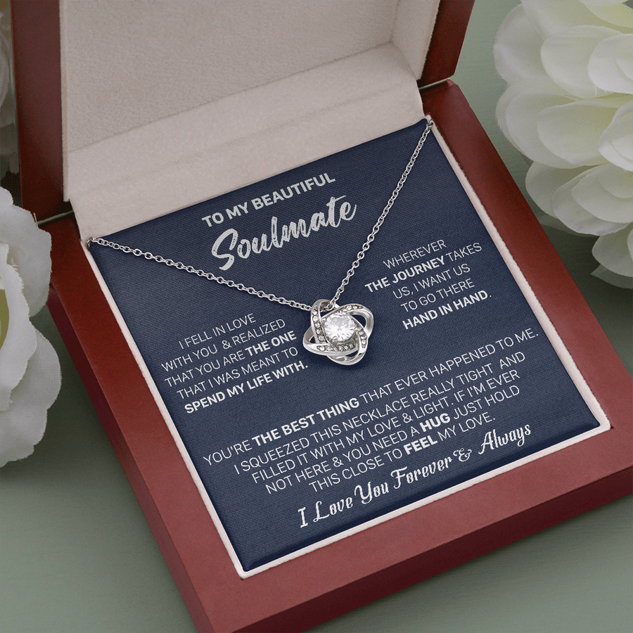 Gift For Your Soulmate Realized Squeezed Loveknot Necklace