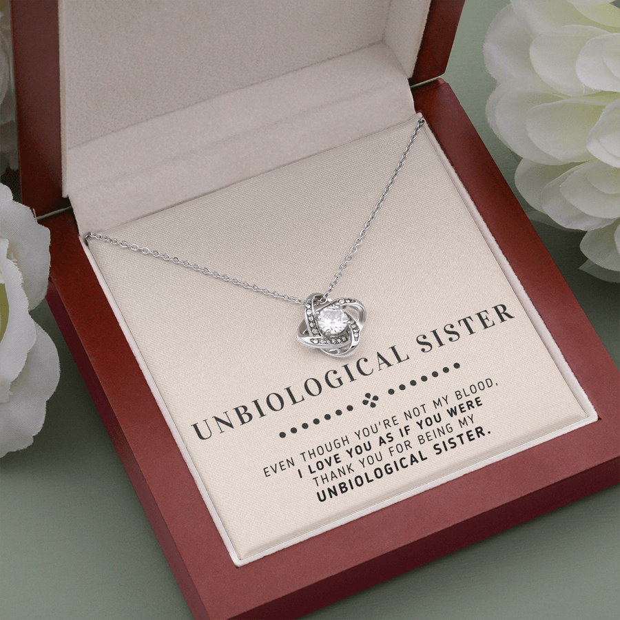 Love You - Unbiological Sister Necklace - Unbiological Sister Necklace, Unbiological Sister Gift, Step Sister Necklace, Gift for Step Sister, When You Find a Friend Who Is More Like