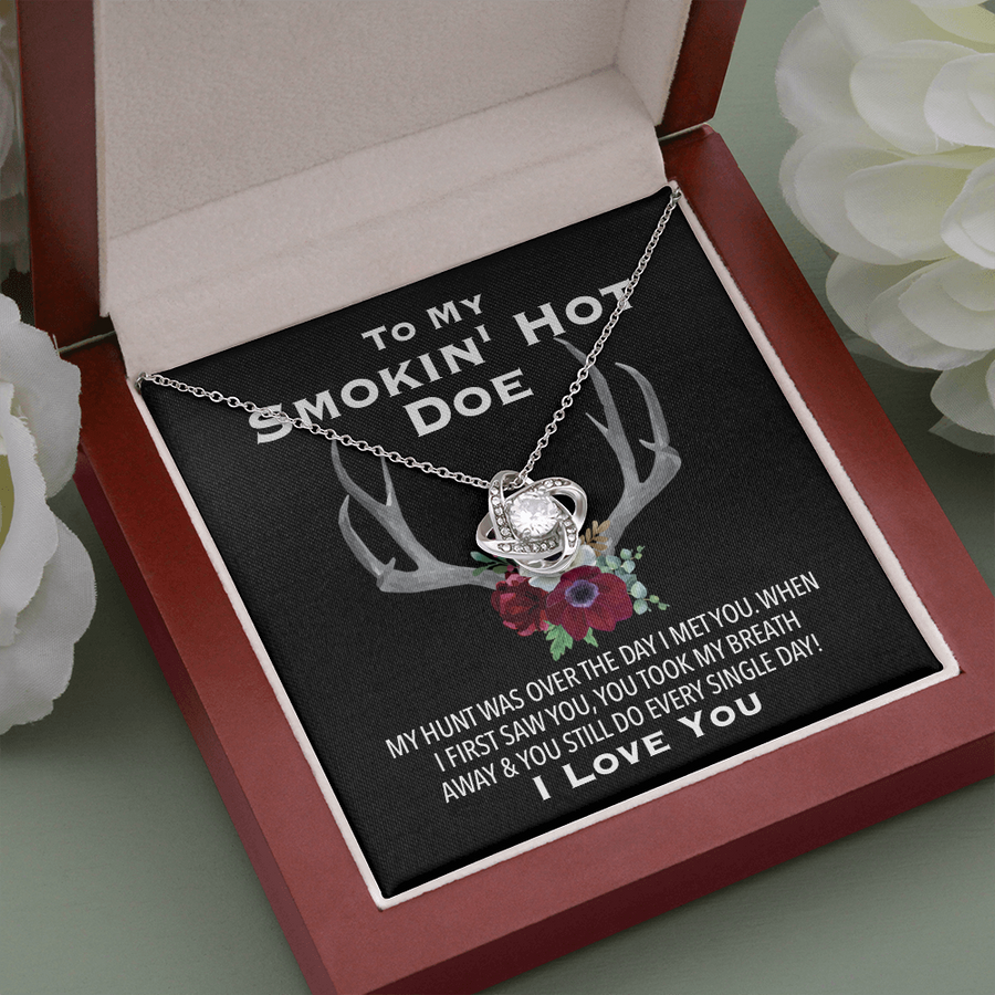 To My Smokin' Hot Doe Hunt Is Over Necklace - I Love You - to My Smokin' Hot Doe You're My Forever Necklace, Cowgirl Necklace, Hunting Gift From Husband, Hunter Gifts, Wife Heart Necklace, Valentines