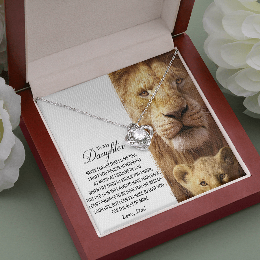 To My Daughter - This Old Lion Will Always Have Your Back - to My Daughter Necklace, Father Daughter Necklace, Father to Daughter Birthday Gift, Gifts to Daughter From Dad - Dad to Daughter Necklace Jewelry Gift Love Dad to Daughter Necklace