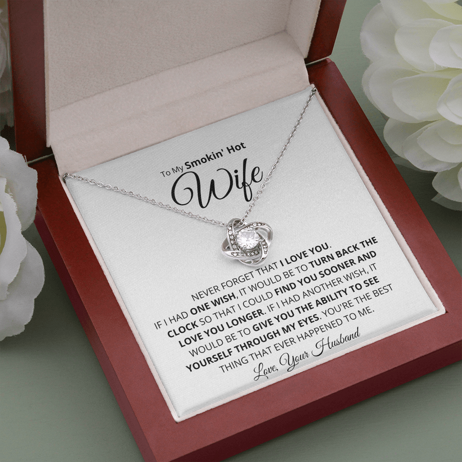 To My Smokin' Hot Wife, Gift For Wife From Husband, Wife Necklace, Anniversary Gift
