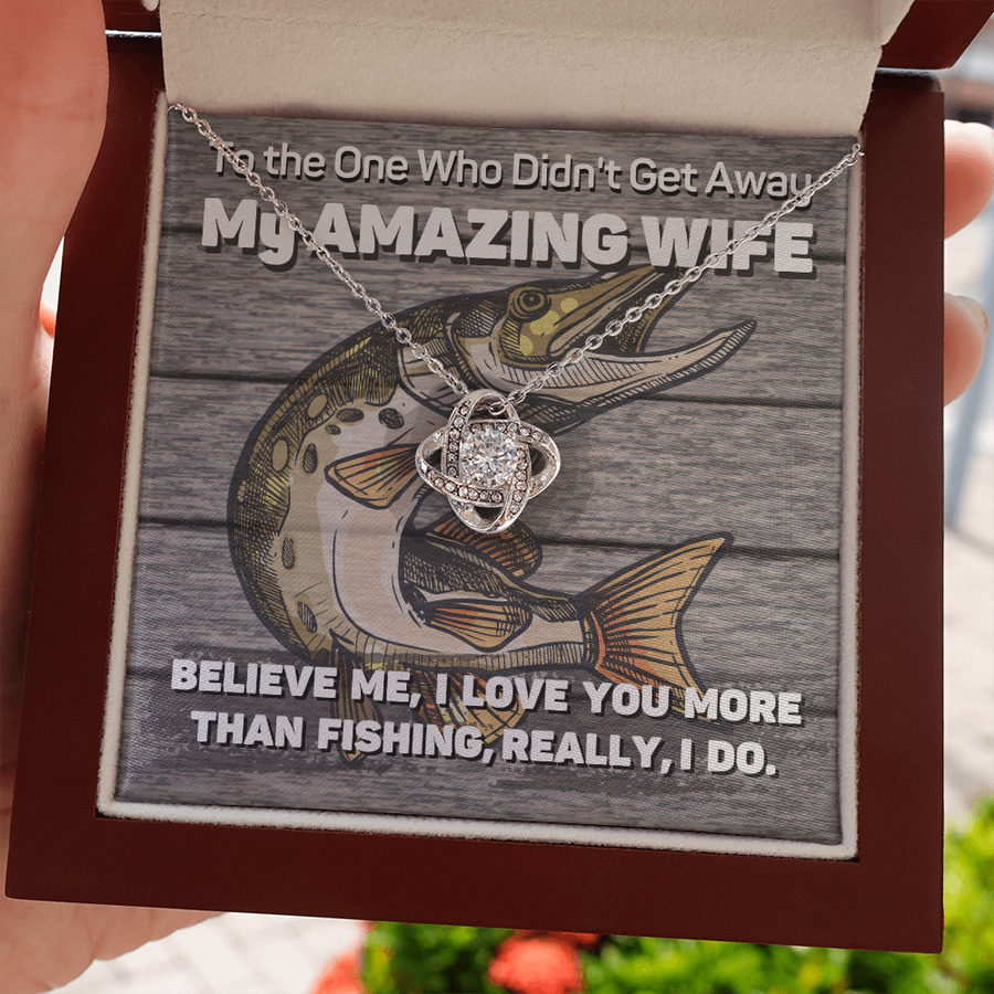 I Love You More than Fishing Necklace Gift for Wife from Husband
