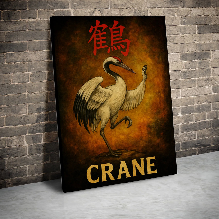 Japanese Red-Crowned Crane Canvas Art | Elegant Bird Wall Decor | Premium 1.25-Inch Gallery Wrap | Spiritual Home and Office Gift