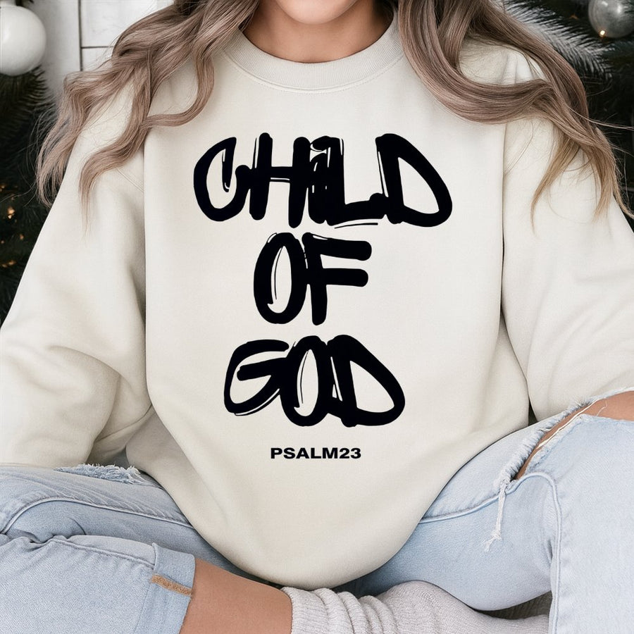 Child Of God Sweatshirt | Faith-Based Graphic Christian Apparel | Premium Cotton Blend | Inspirational Religious Gift for Women and Men