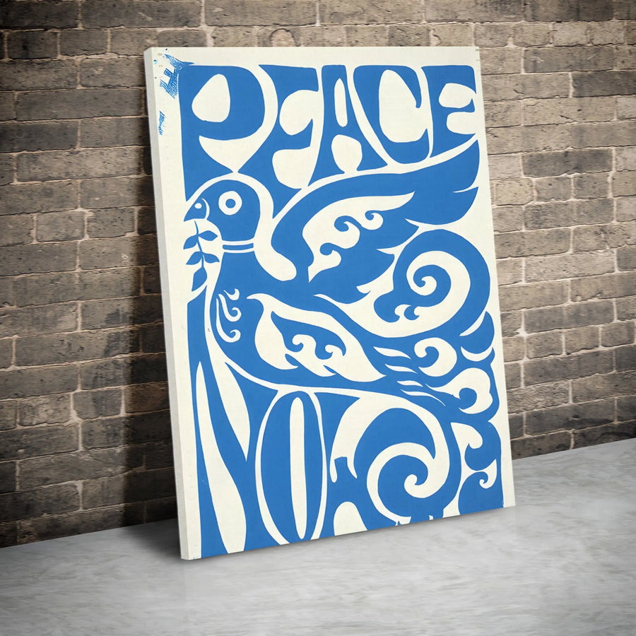 Peace Now Canvas Wall Art | Retro 60s Dove of Peace Poster | Premium Frameless Print | Activist Gift & Modern Home Decor