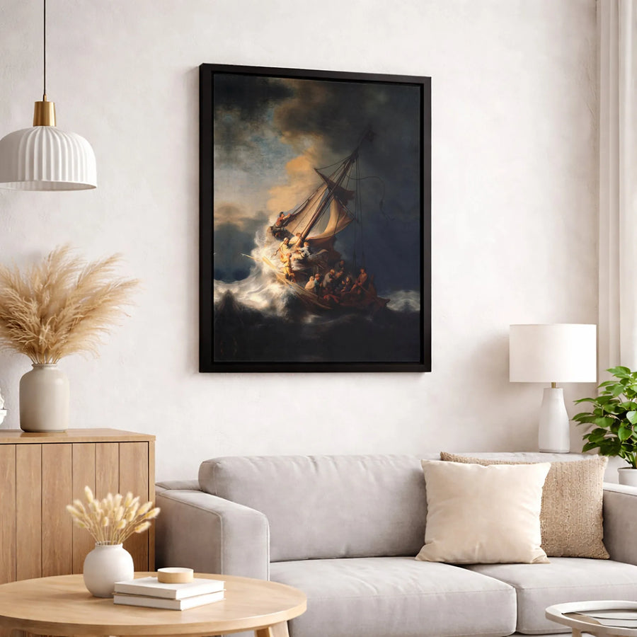 The Storm on the Sea of Galilee Canvas Art | Rembrandt Masterpiece Wall Decor | 1.25 Inch Premium Gallery Wrap | Classic Fine Art Gift for Home