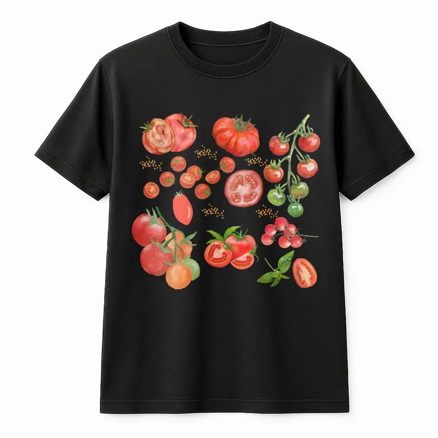 Tomato T-Shirt | Vintage Botanical Illustration | Soft Cotton Blend | Cottagecore Gardener Gift for Her
