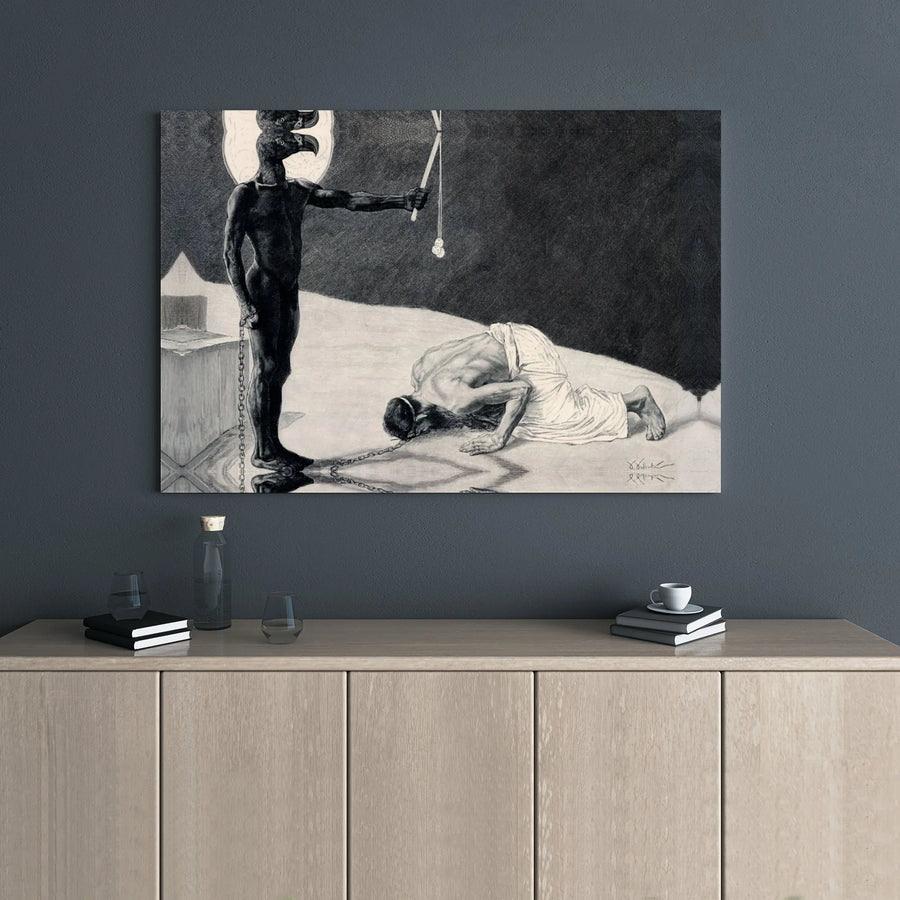 The Idol Of Autocracy Canvas Art | Mihály Zichy Fine Art Print | Gallery Wrapped Premium Wall Decor | Dark Symbolic Collector's Piece