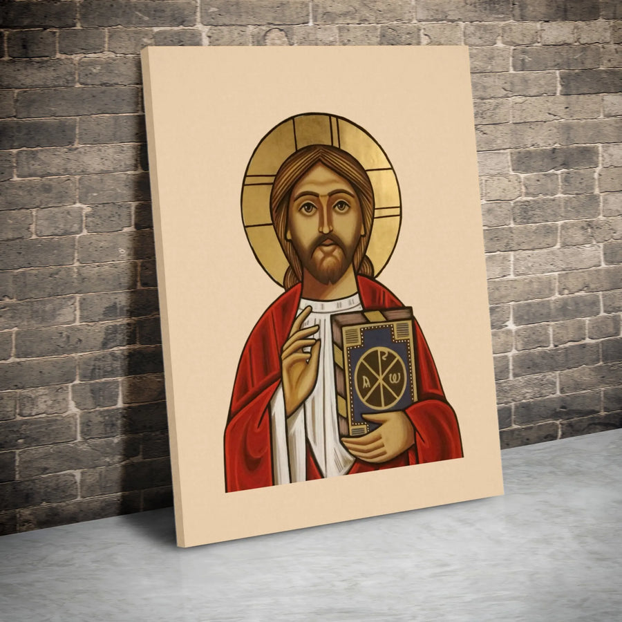 Christ Pantocrator Canvas Print | Byzantine Style Religious Icon | Premium Gallery Wrapped Canvas | Christian Home Decor Gift