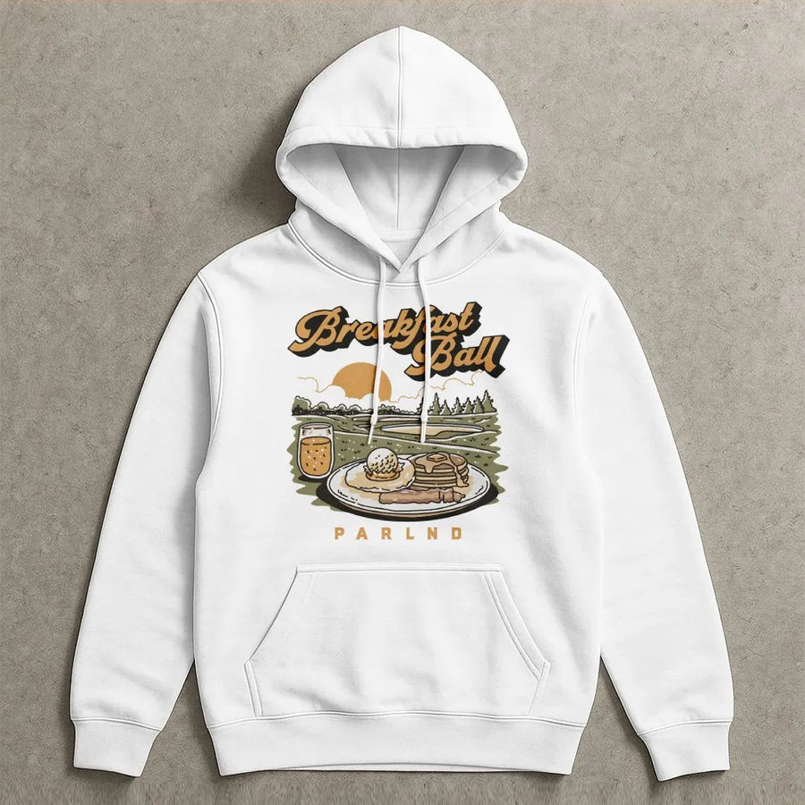 Breakfast Ball Golf Hoodie | Funny Golfing Graphic Pullover | Soft Cotton-Poly Blend | Premium Golf Gift For Men And Women