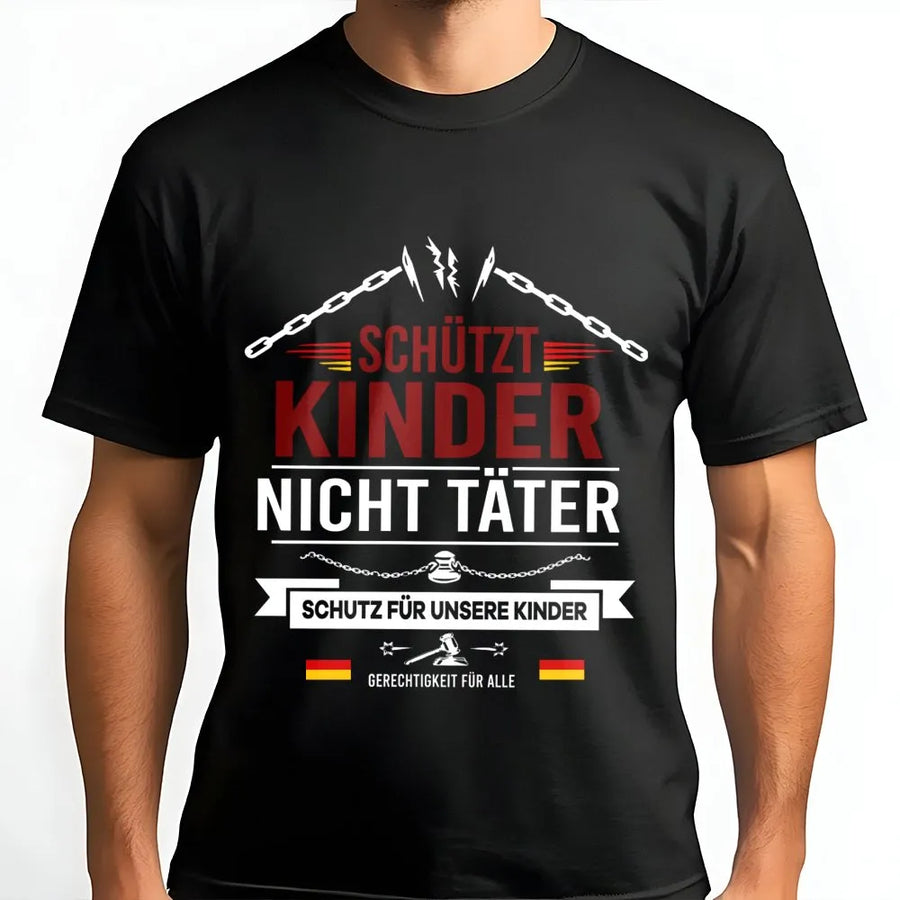 Schützt Kinder Nicht Täter T-Shirt | Politisches Statement gegen Gewalt | Premium Baumwolle | Gerechtigkeit für Alle Protest Geschenk