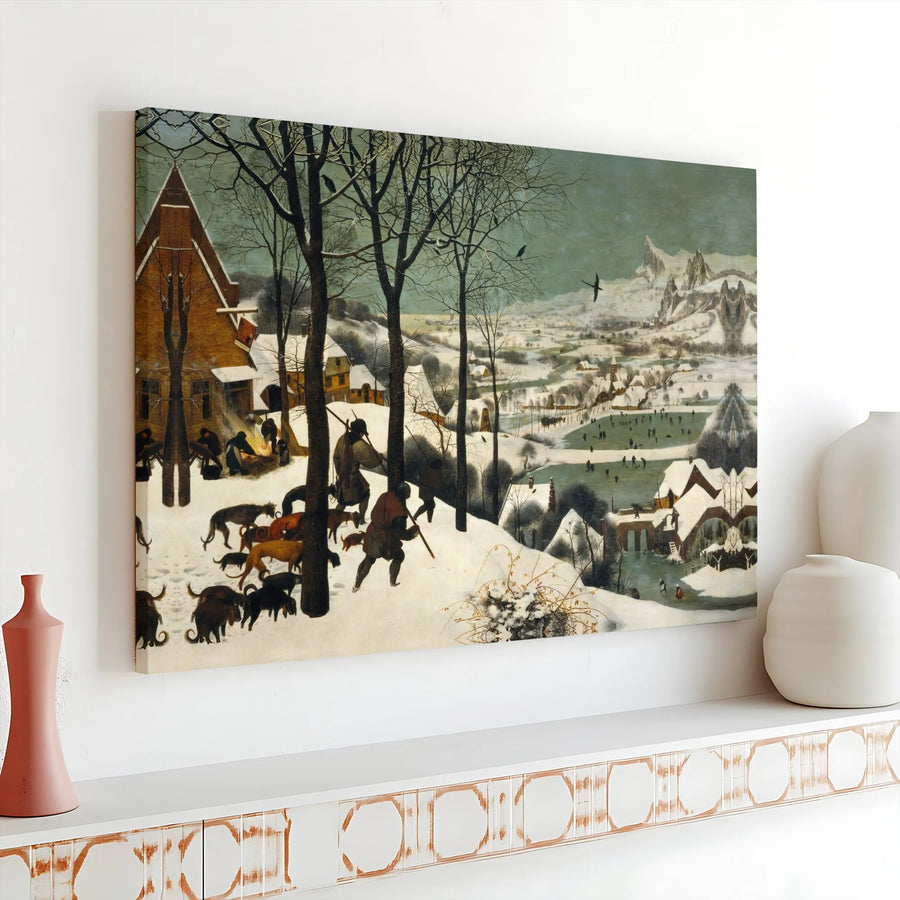 The Hunters in the Snow Canvas Print | Pieter Bruegel the Elder Renaissance Art | Gallery Wrap Wall Decor | Classic Museum Masterpiece Gift