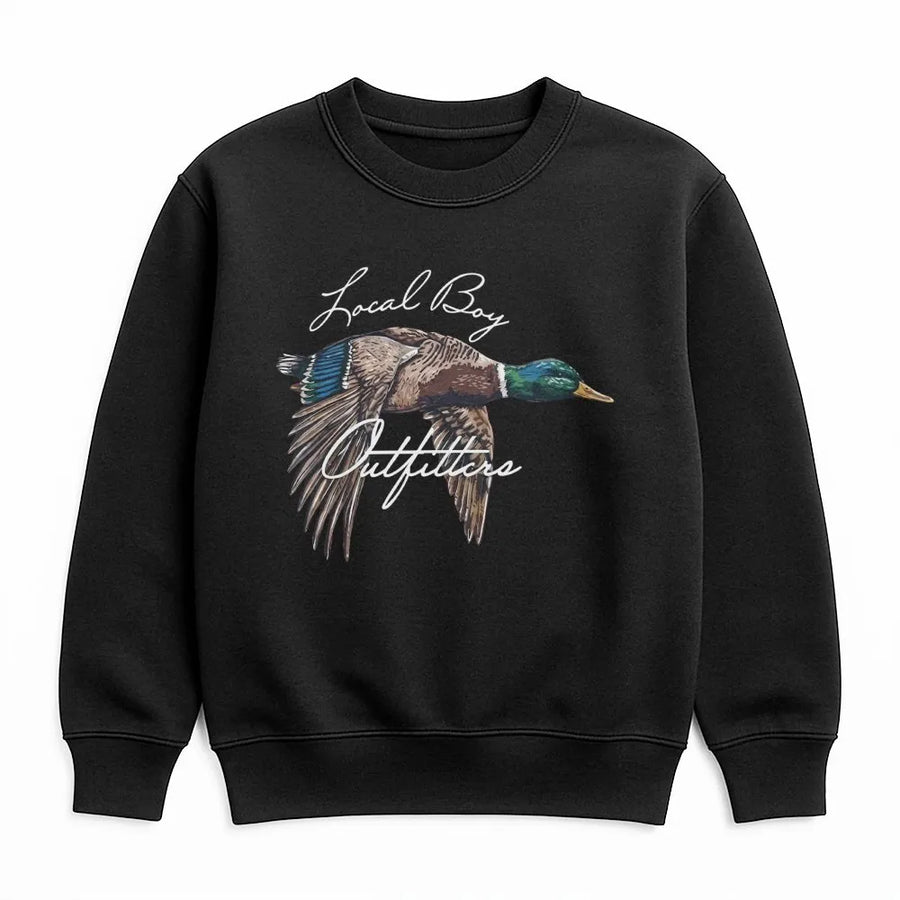 Mallard Duck Sweatshirt | Flying Duck Hunting Nature Graphic | Premium Cotton Blend | Gift For Outdoorsman And Wildlife Enthusiasts
