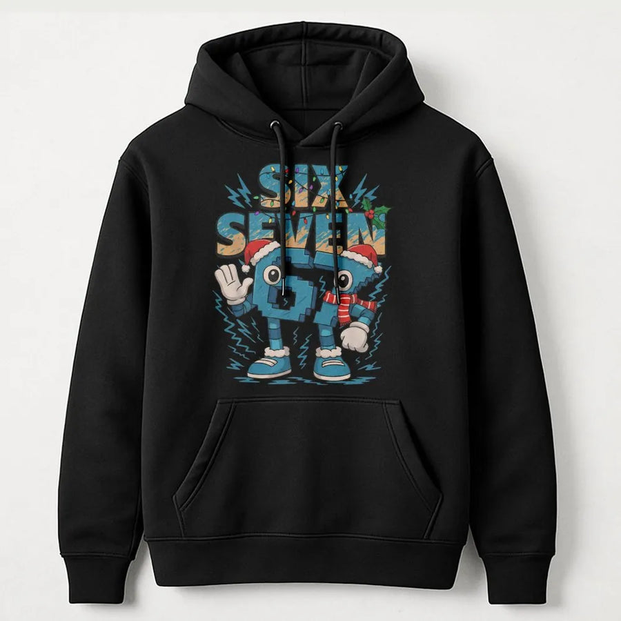 Six Seven Christmas Hoodie | Funny Brainrot Meme Graphic Design | Premium Cotton Blend | Unisex Holiday Gift for Gen Z