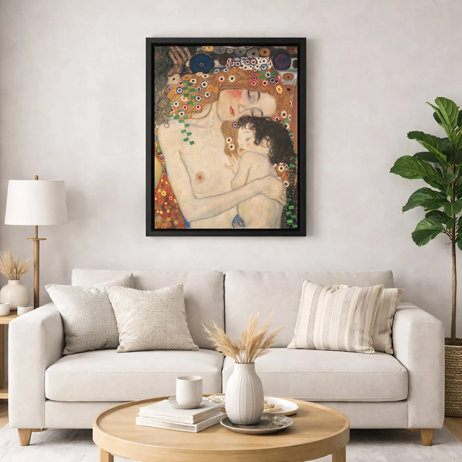 Gustav Klimt Mother and Child Canvas Print | The Three Ages of Woman Reproduction | Gallery Quality Wall Art | Museum Fine Art Gift for Her