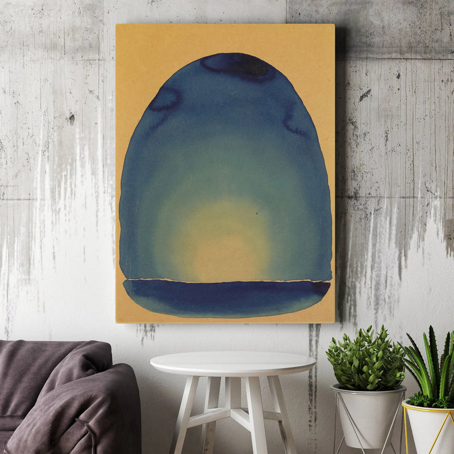 Abstract Blue Watercolor Canvas Print | Minimalist Dome Shape Art | 1.25 Inch Gallery Wrap Premium Decor | Modern Wall Art for Living Room