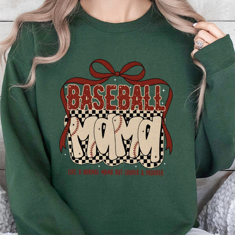 Baseball Mama Sweatshirt | Louder And Prouder Graphic Print | Premium Cotton Blend | Gift For Baseball Mom Game Day Apparel