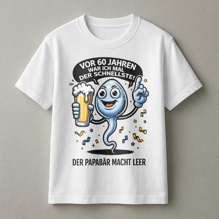60 Geburtstag T-Shirt für Männer | Lustiger Bier Spruch "Vor 60 Jahren Schnellste" | Premium Baumwoll-Mix Pullover | Witziges Geschenk für Papa