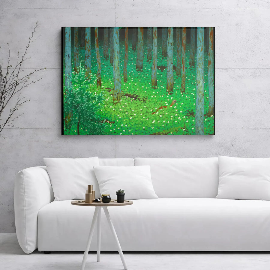 Forest Wall Art | Lush Woodland Wildflowers Print | 1.25 Inch Premium Gallery Wrapped Canvas | Nature Inspired Home Decor for Living Room