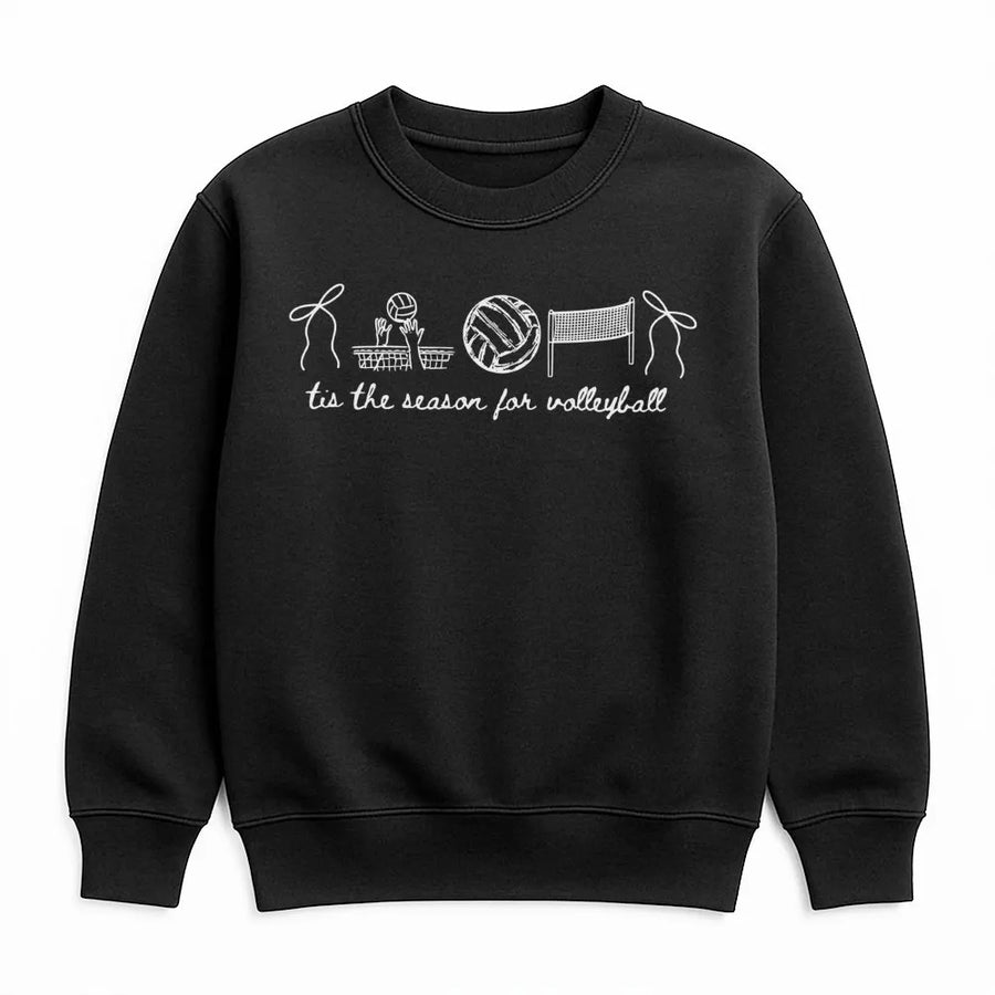 Volleyball Sweatshirt | Tis The Season Graphic Print | Premium Cotton Blend Crewneck | Volleyball Mom Gift for Game Day
