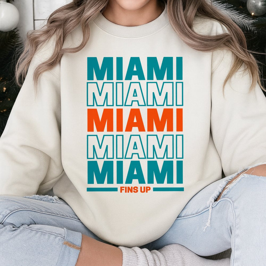 Miami Football Sweatshirt, Dolphins Football Sweatshirt, Sweatshirt For Miami Football Fans