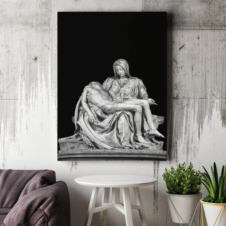 Michelangelo Pietà Canvas Print | Renaissance Art Wall Decor | Premium Fade-Resistant Gallery Wrap | Religious Home Office Gift