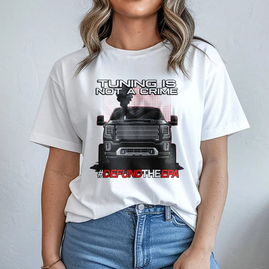 Tuning Is Not A Crime T-Shirt | Diesel Truck Graphic Tee | Premium Cotton Car Enthusiast Apparel | Gift For Diesel Mechanic & Trucker
