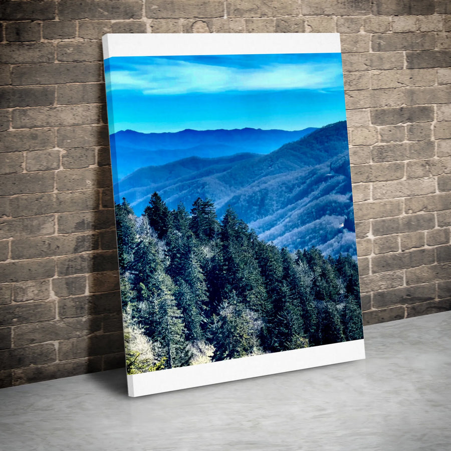 Mountain Range Canvas Print | Scenic Nature Photography Wall Art | Premium 1.25" Thick Gallery Wrapped Canvas | Rustic Home Decor Gift for Nature Lovers