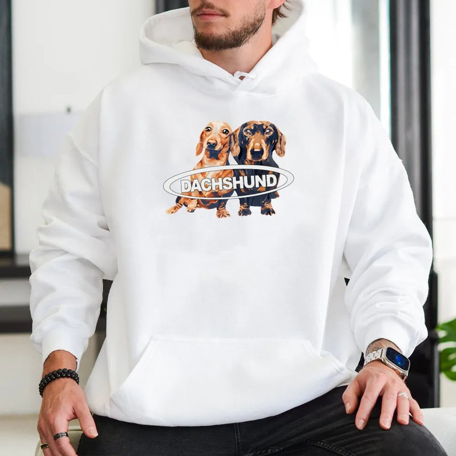 Dachshund Hoodie | Cute Wiener Dog Graphic Sweatshirt | Premium Cotton Blend | Aesthetic Gift for Dog Mom