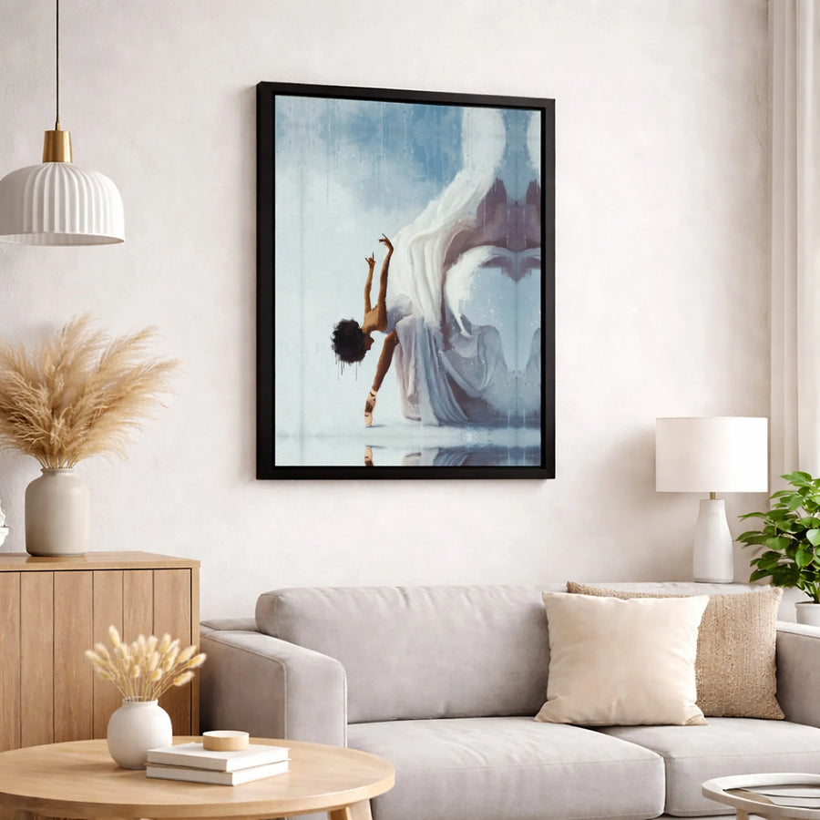 Black Ballerina Wall Art | Abstract Dancer Canvas Print | Premium Gallery Wrapped Decor | Elegant Gift For Dance Lovers