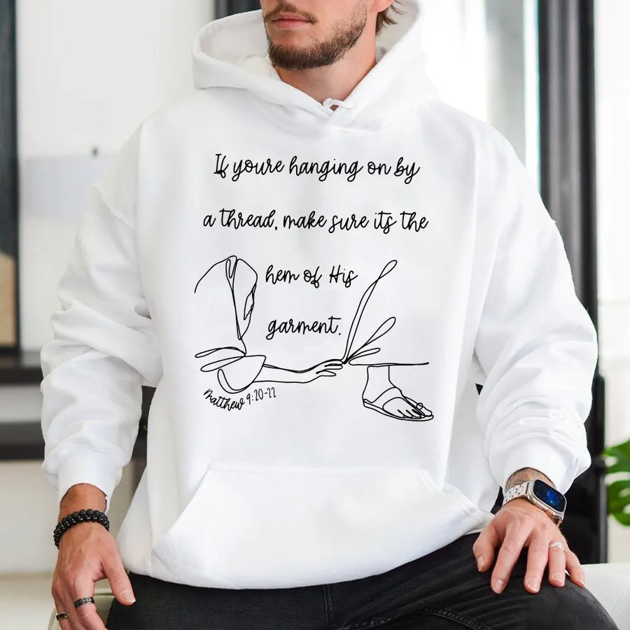 Christian Hoodie | Hem of His Garment Bible Verse Tee | Premium Cotton Religious Apparel | Inspirational Faith Based Gift
