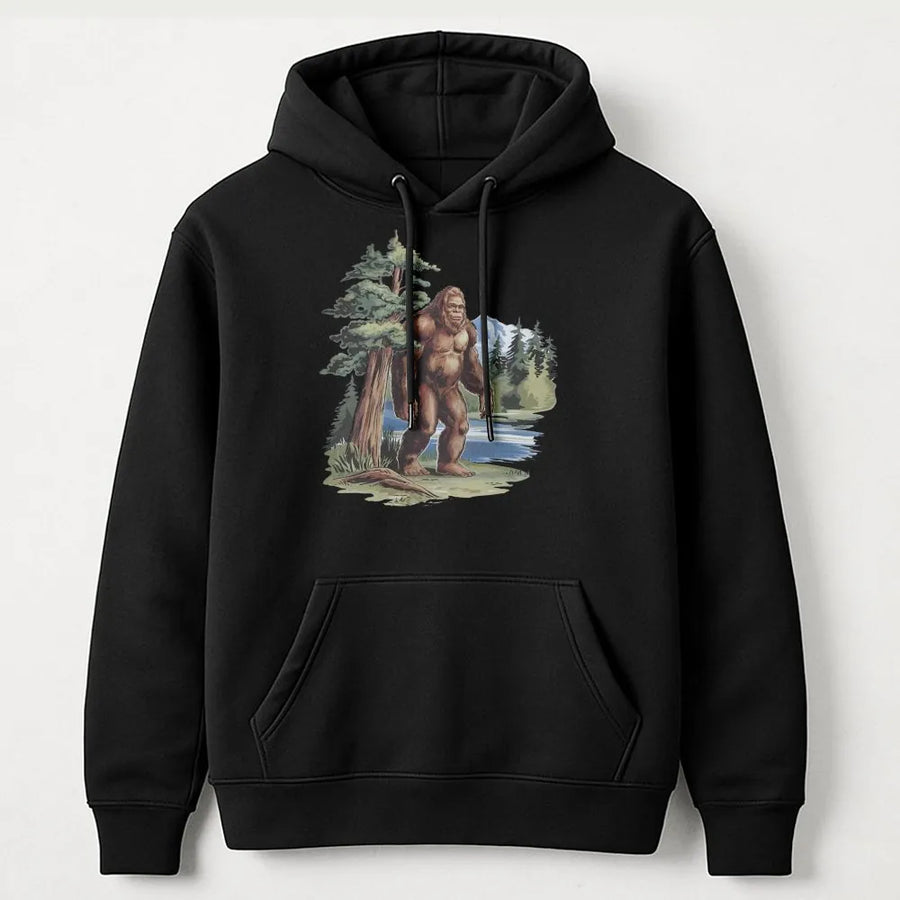 Bigfoot Graphic Hoodie | Vintage Sasquatch Wilderness Design | Premium Cotton-Blend Pullover | Nature Lover Gift for Men and Women