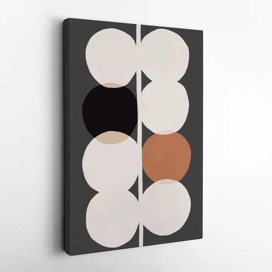 Abstract Botanical Canvas Wall Art | Mid-Century Modern Geometric Flower | Premium Gallery Wrapped Print | Modern Home Decor Gift