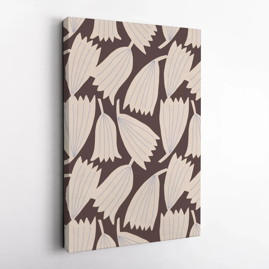 Abstract Floral Canvas Print | Minimalist Bellflower Pattern | Premium Gallery Wrapped Canvas Art | Modern Home Decor Gift