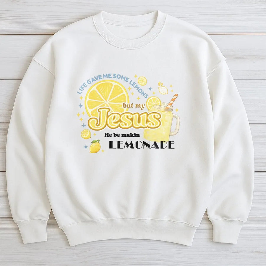 Jesus Lemonade Sweatshirt | Faith-Based Christian Quote Graphic | Premium Cotton Blend | Inspirational Religious Gift for Women and Men