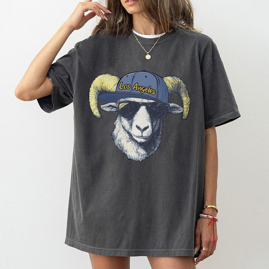 Los Angeles Ram With Sunglasses And Baseball Cap T-Shirt