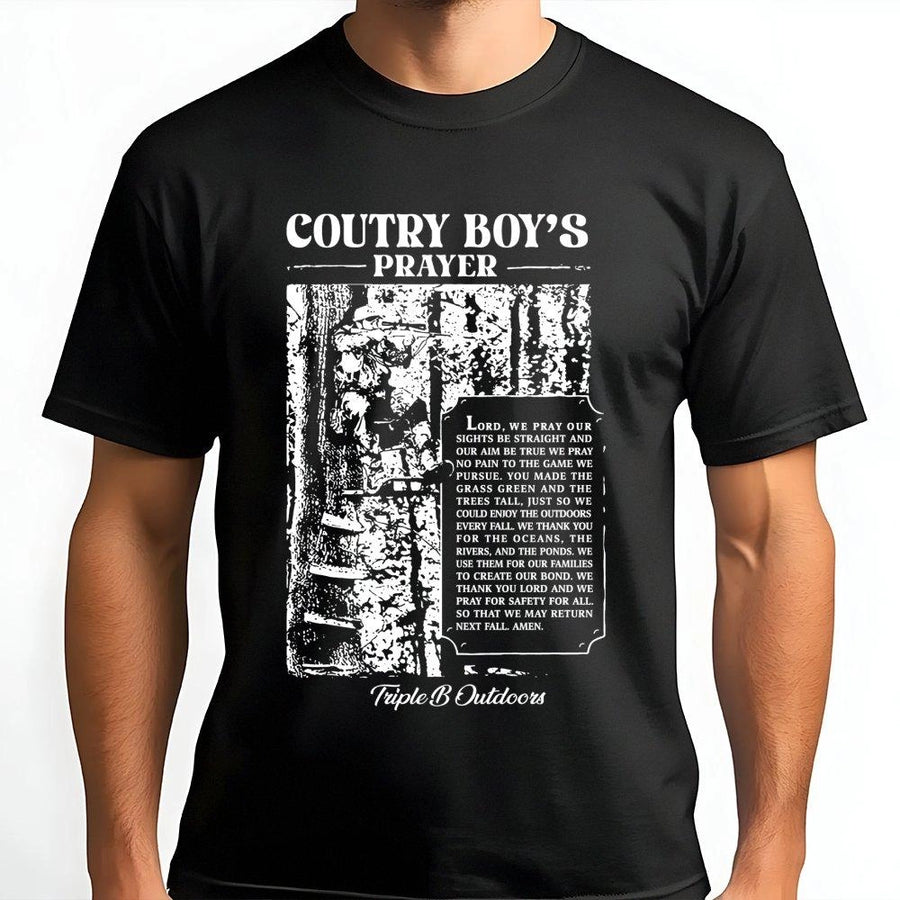Country Boy Prayer T-Shirt | Hunting Enthusiast Graphic Design | Premium 100% Cotton Tee | Gift for Hunter and Outdoorsman