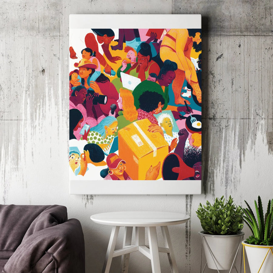 Women Empowerment Canvas Wall Art | Diverse Female Collage Print | Premium Frameless Canvas | Modern Inspirational Home Decor Gift for Her