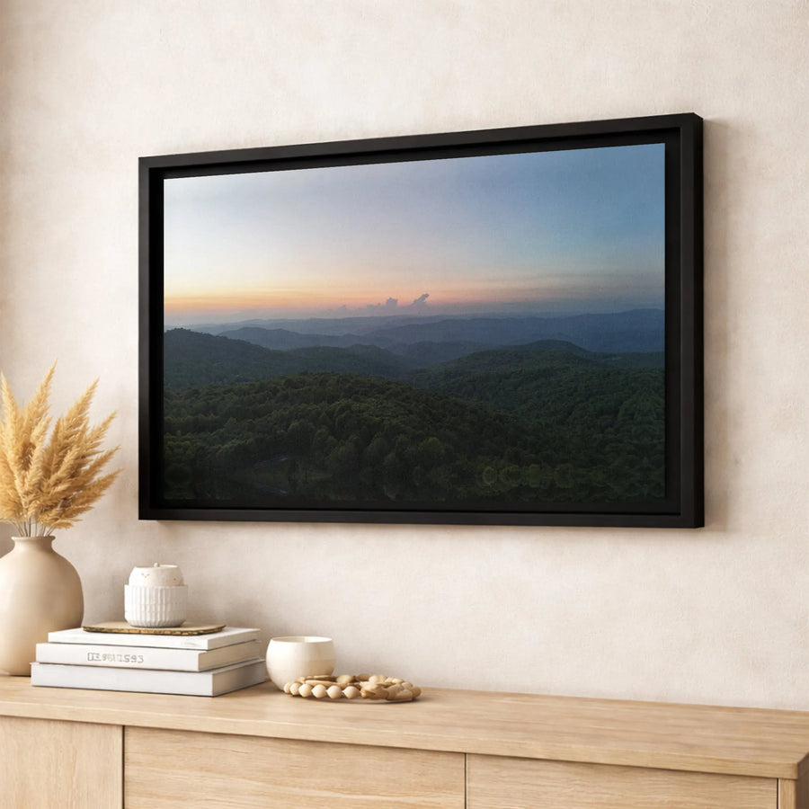 Mountain Landscape Canvas Print | Rolling Forest Sunset Scenery | Gallery-Quality 1.25" Wall Art | Nature Decor Gift for Nature Lovers