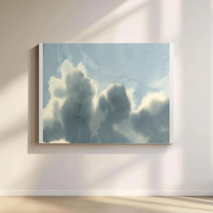 Abstract Cloud Canvas Wall Art | Atmospheric Watercolor Sky Painting | Premium Gallery Wrap Canvas | Modern Home Decor Gift