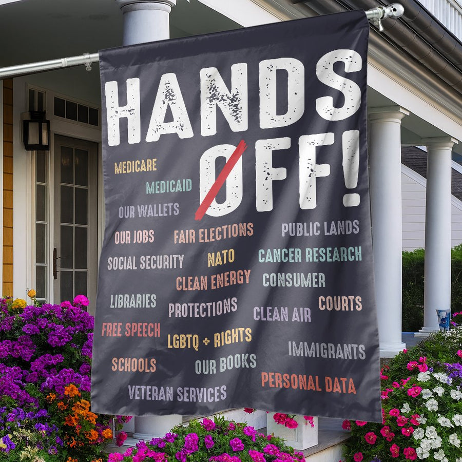 Hands Off Protest Garden Flag | Activism Banner | Durable Premium Polyester | Social Justice Equality Gift For Home Garden Decor