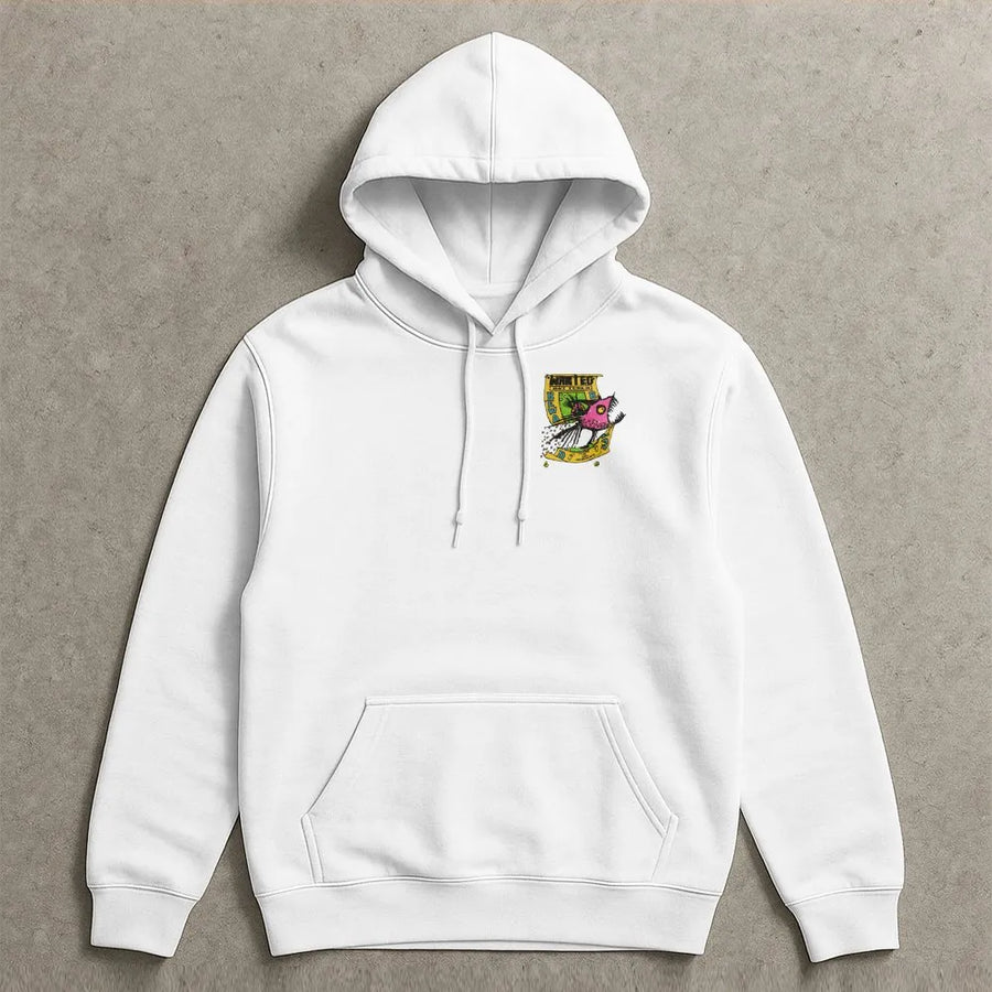 Graphic Crewneck Hoodie | Wanted New Friends Left Chest Print | Soft Cotton Blend Pullover | Unisex Alt Streetwear Gift for Skaters