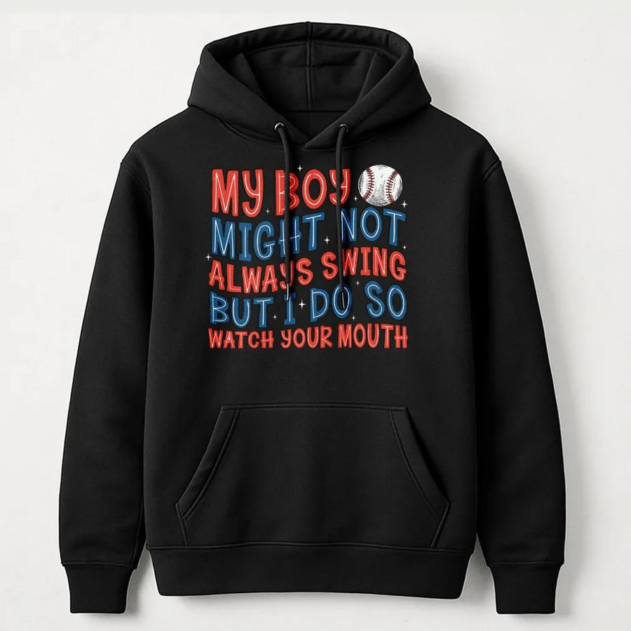 Baseball Mom Hoodie | Funny Sports Graphic Pullover | Soft Cotton-Poly Blend | Comfortable Gift for Baseball Parents