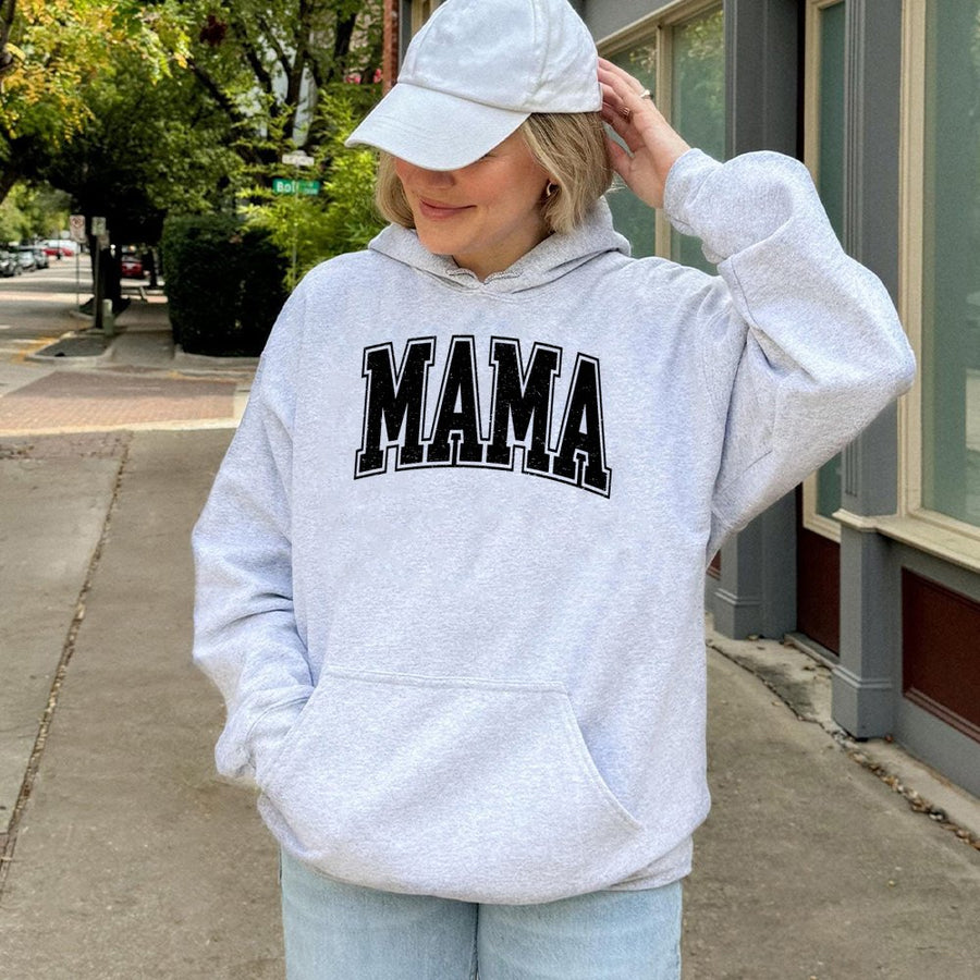Mama Hoodie | Vintage Varsity Letter Print | Premium Cotton Blend | Thoughtful Gift for New Moms and Mother's Day 2026