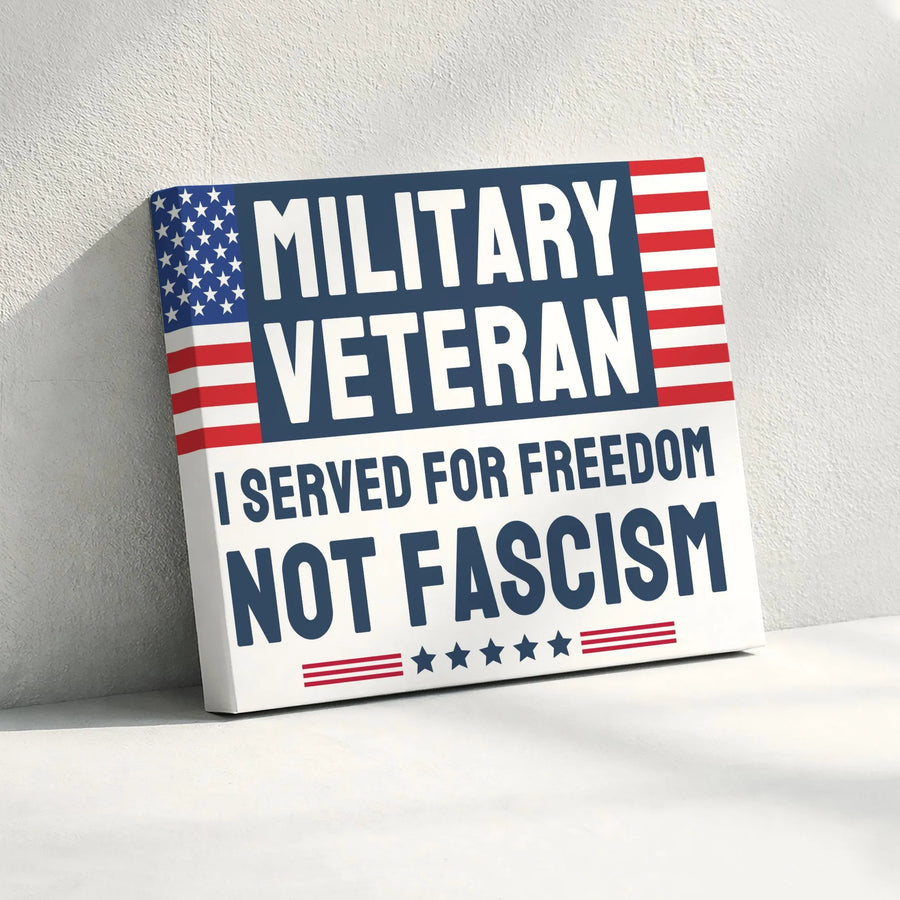 Military Veteran Canvas Wall Art | 'I Served For Freedom' Patriotic Quote | Premium Gallery Wrapped Canvas | Political Home Decor Gift for Veterans
