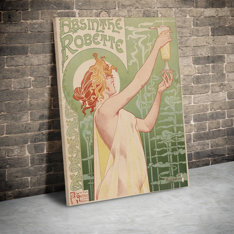 Absinthe Robette Poster | Art Nouveau Vintage Wall Art | Premium Gallery Wrapped Canvas | Elegant Home Decor Gift for Art Lovers