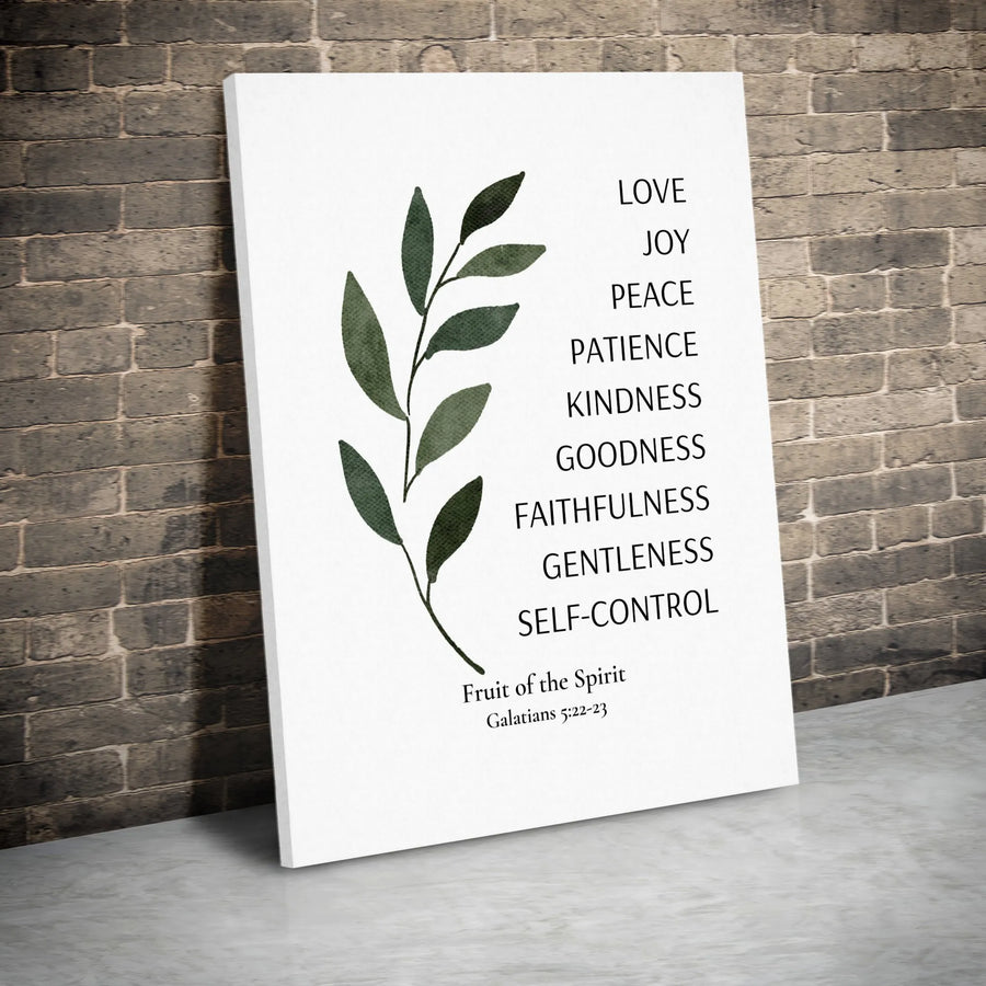 Fruit of the Spirit Wall Art | Galatians 5:22-23 Scripture Canvas Print | Minimalist Botanical Design | Premium Christian Home Decor Gift