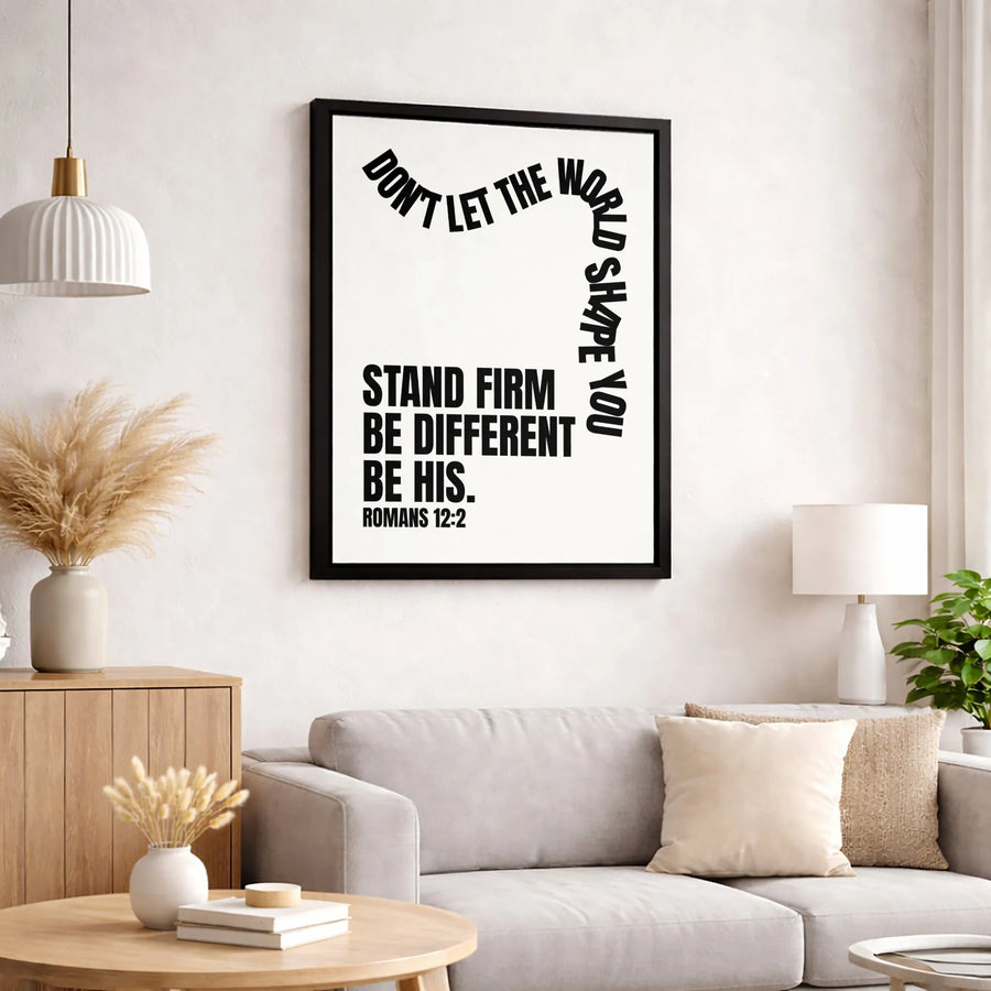Romans 12:2 Wall Art | Don't Let The World Shape You Quote | Premium Gallery Wrapped Canvas | Christian Home Decor Gift