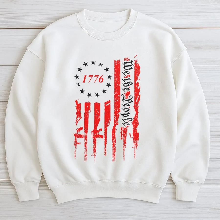 We The People 1776 Sweatshirt | Patriotic American Flag Gun Rights Graphic | Premium Cotton Blend | Gift For Second Amendment Supporters
